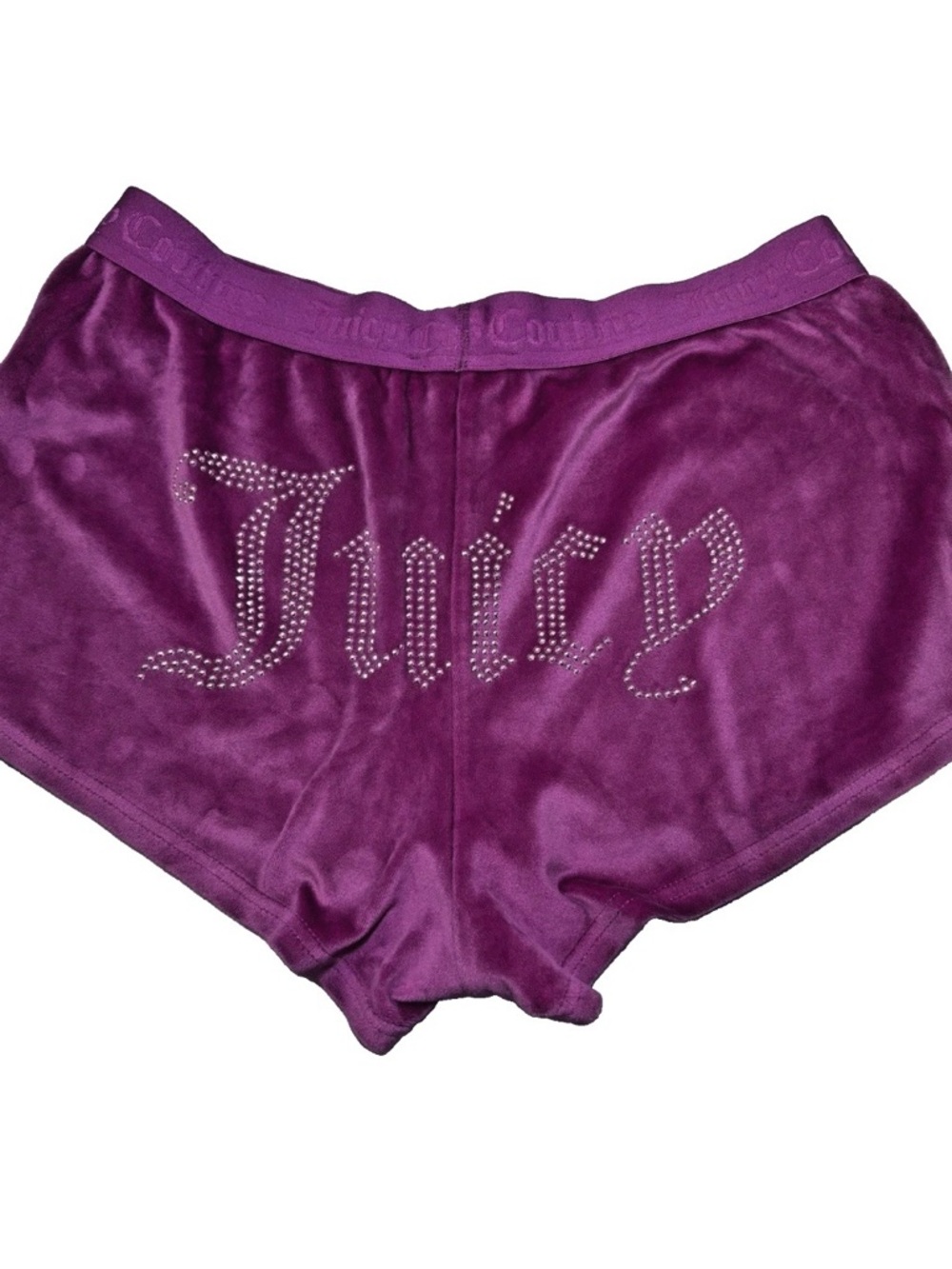 Juicy Couture Rhinestone Velour Lounge Womens Medium Shorts Magenta Sleepwear